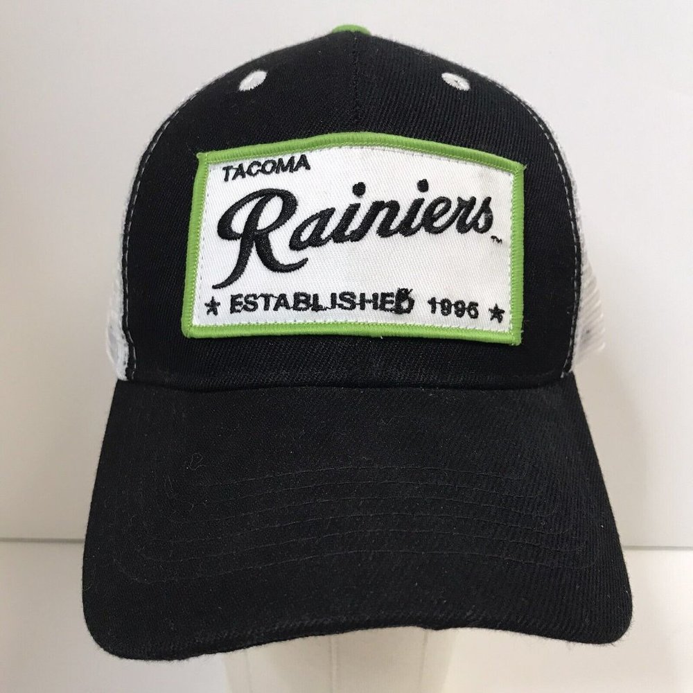Tacoma Rainiers Black White Green Adjustable Hat